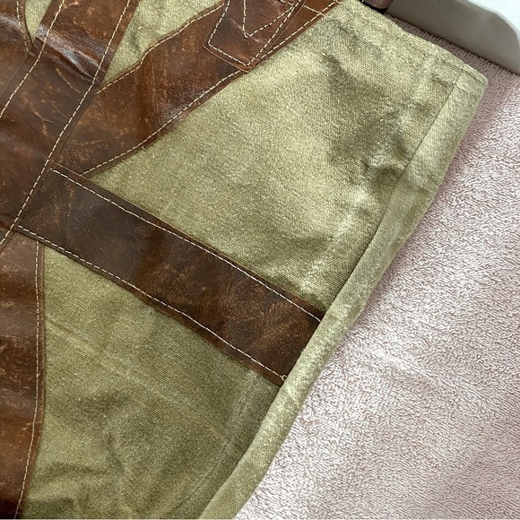 5/$25 Canvas Boho Hobo Bag Tote Shoulder Bag With Leather Straps And Star Design - Picture 8 of 12